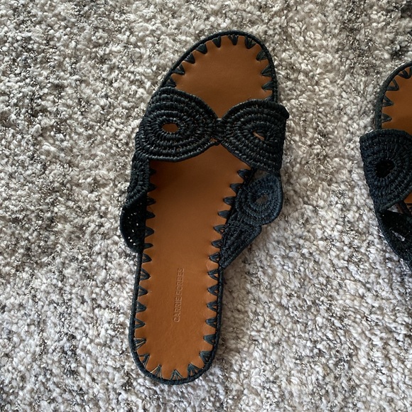 CARRIE FORBES Naima Raffia Slides - Picture 2 of 4